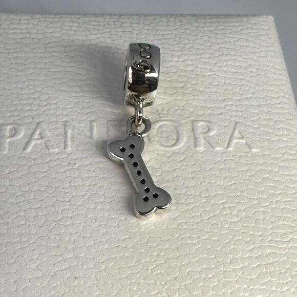 Authentic Pandora I Love My Dog Bone 925 Ale Silver Charm #242 - Picture 2 of 7